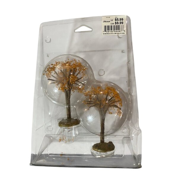 Lemax Village 2000 Autumn Oak set 2 Fall Halloween Trees Christmas 04505a 5” - Picture 1 of 5